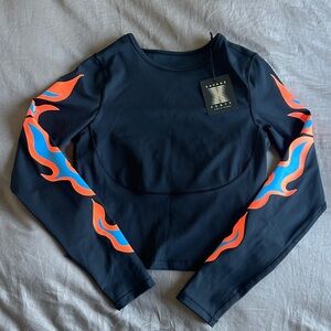 Savage X Fenty Black Long Sleeve with Fiery Accents